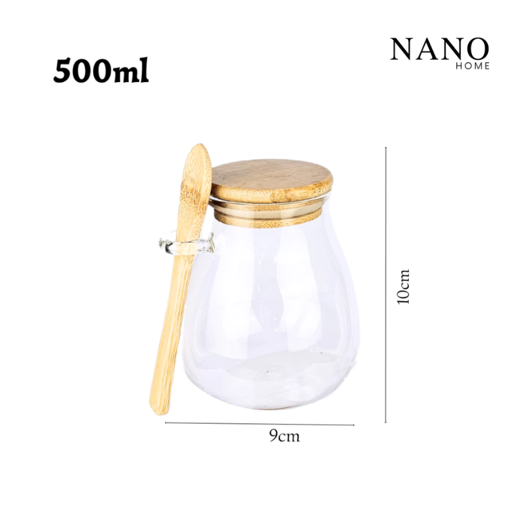 Kit com 2 Potes de Vidro Oval 500ml - Nano Home