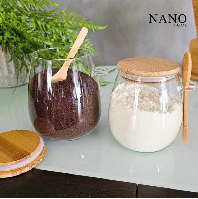 Kit com 2 Potes de Vidro Oval 500ml - Nano Home