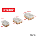 Kit 3 Cestos Organizadores de Bambu com Forro