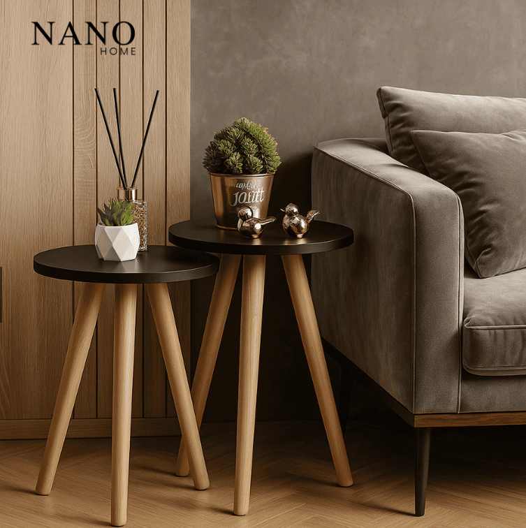 Mesinha Lateral Redonda Nano Home - Com Pé Palito Retrô