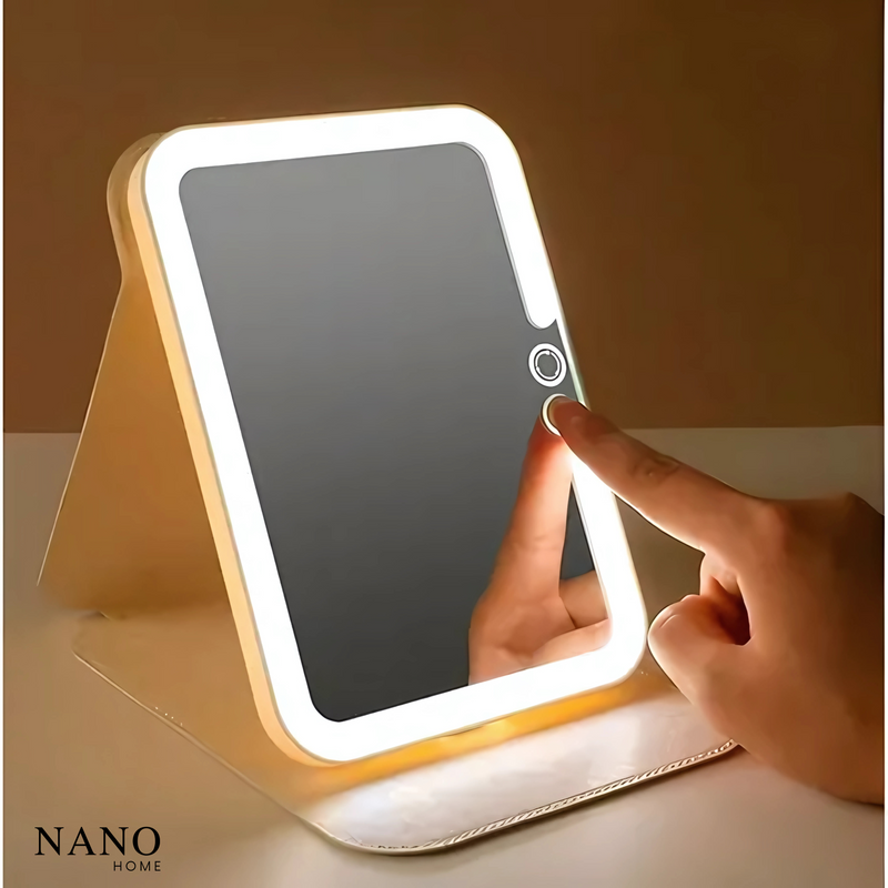 Espelho LED Portátil Recarregável – Maquiagem Perfeita em Qualquer Lugar