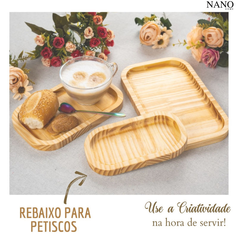 Kit Petisqueira de Madeira Luxo