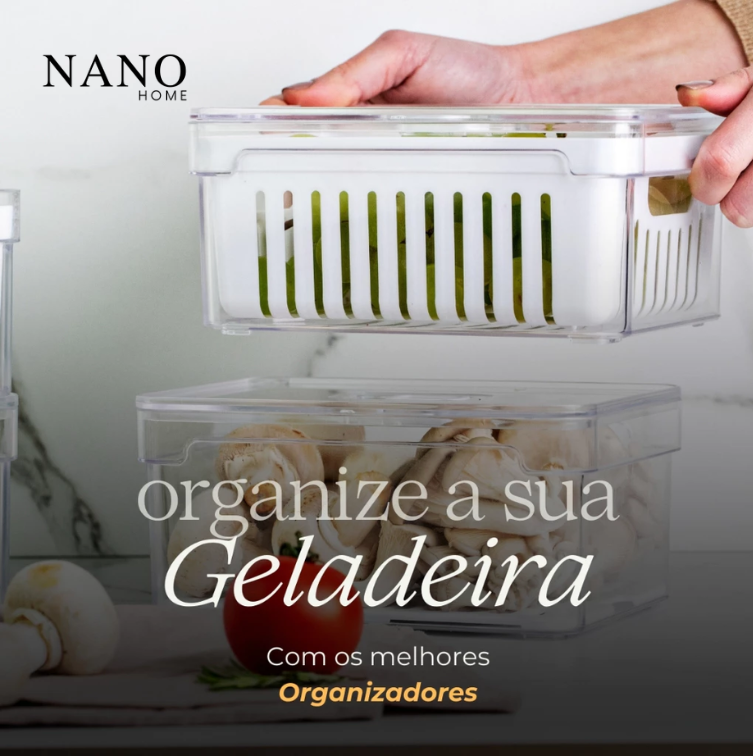 Kit com 4 Organizadores de Geladeira - Nano Home