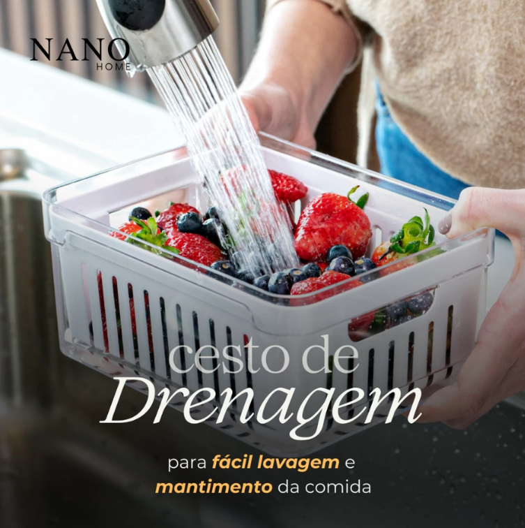 Kit com 4 Organizadores de Geladeira - Nano Home