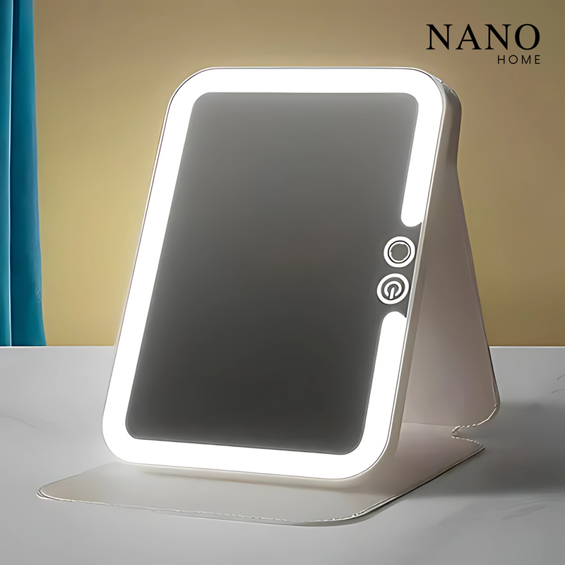 Espelho LED Portátil Recarregável – Maquiagem Perfeita em Qualquer Lugar