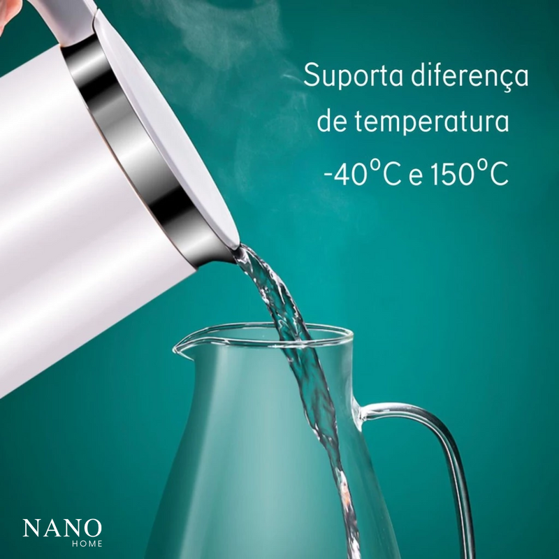 Jarra de Vidro Borossilicato 2,2L com Tampa Inox – Resistência e Elegância para Servir