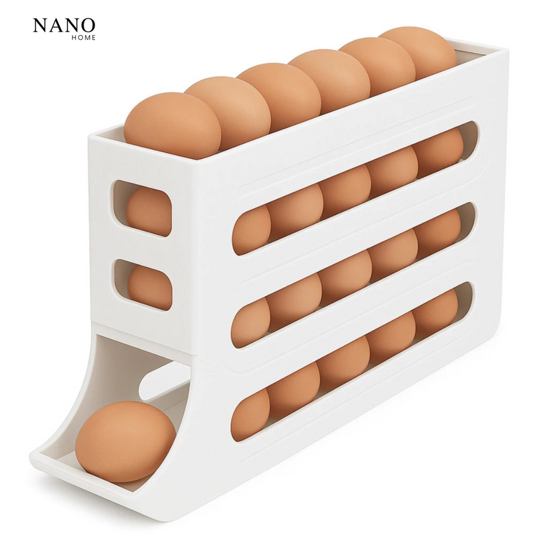 Porta Ovos Organizador de Geladeira – 4 Andares com Bandeja Deslizante