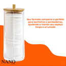 Kit Organizador Algodão e Cotonetes Acrílico Tampa de Bambú