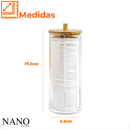 Kit Organizador Algodão e Cotonetes Acrílico Tampa de Bambú