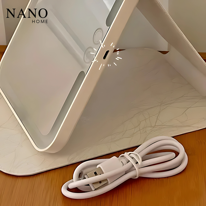 Espelho LED Portátil Recarregável – Maquiagem Perfeita em Qualquer Lugar