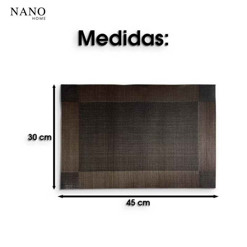 Kit Jogo Americano em PVC Metalizado – Elegância e Praticidade para 4 ou 6 Lugares