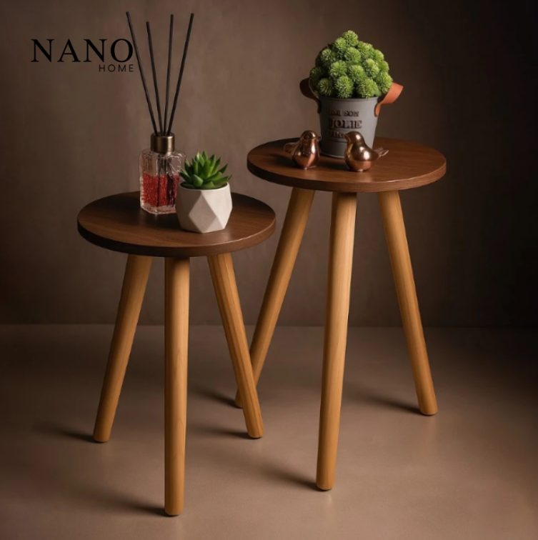 Mesinha Lateral Redonda Nano Home - Com Pé Palito Retrô
