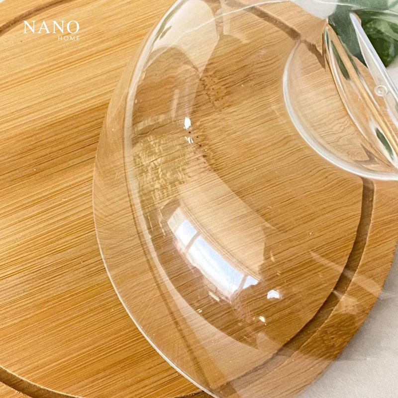 Porta Queijo e Frios em Bambu com Tampa Acrílico – Conserva, Protege e Decora Sua Mesa