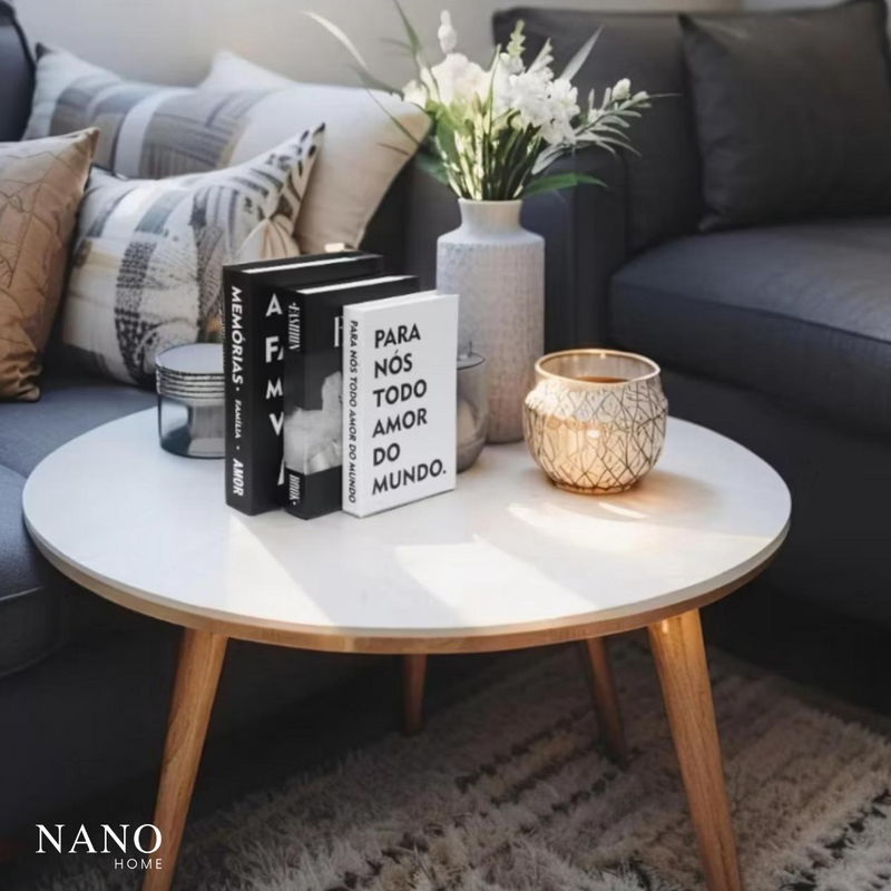 Kit 3 Livros Decorativos Falsos – Porta-Objetos Discreto e Sofisticado