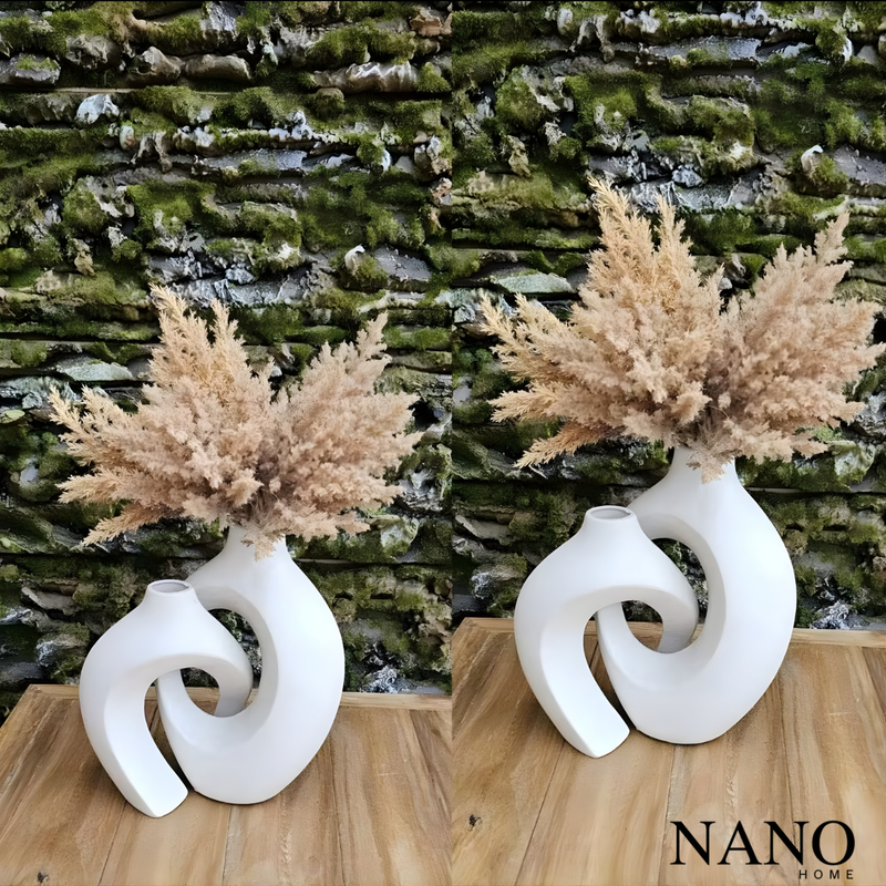 Dupla de Vasos Decorativos Mônaco em Cerâmica Artística