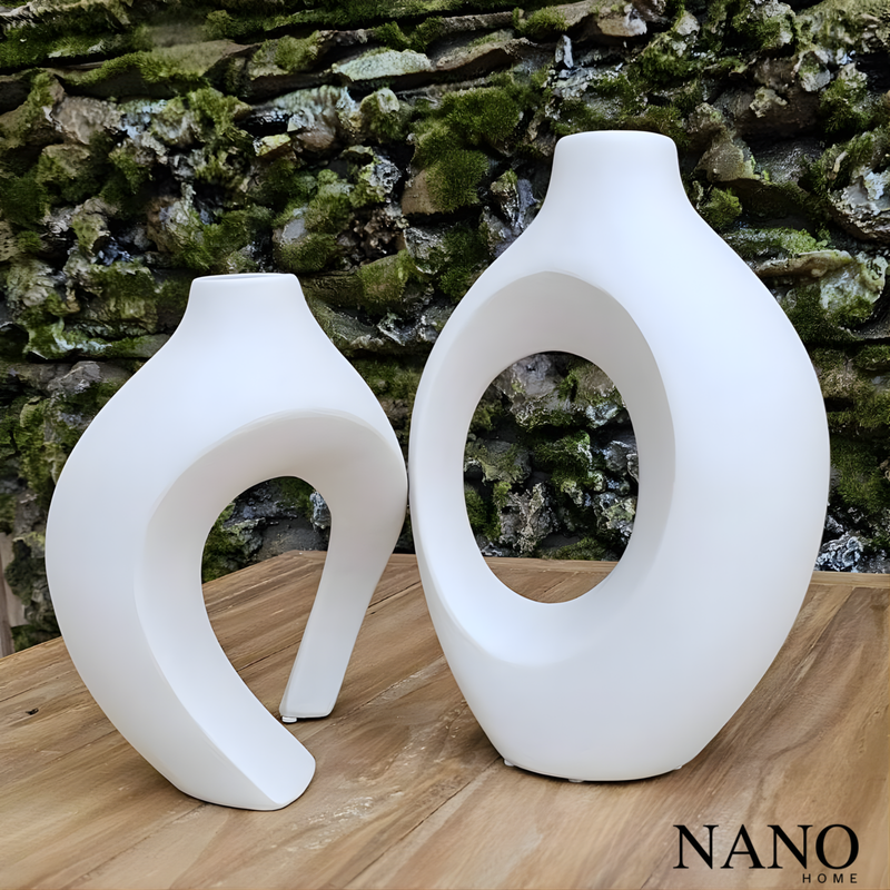 Dupla de Vasos Decorativos Mônaco em Cerâmica Artística