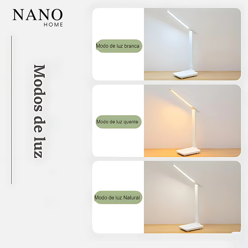 Luminária Recarregável 16 LEDs – Leitura Confortável Sem Cansar os Olhos