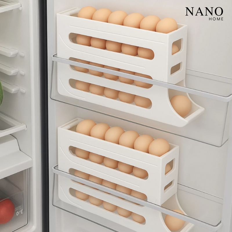 Porta Ovos Organizador de Geladeira – 4 Andares com Bandeja Deslizante