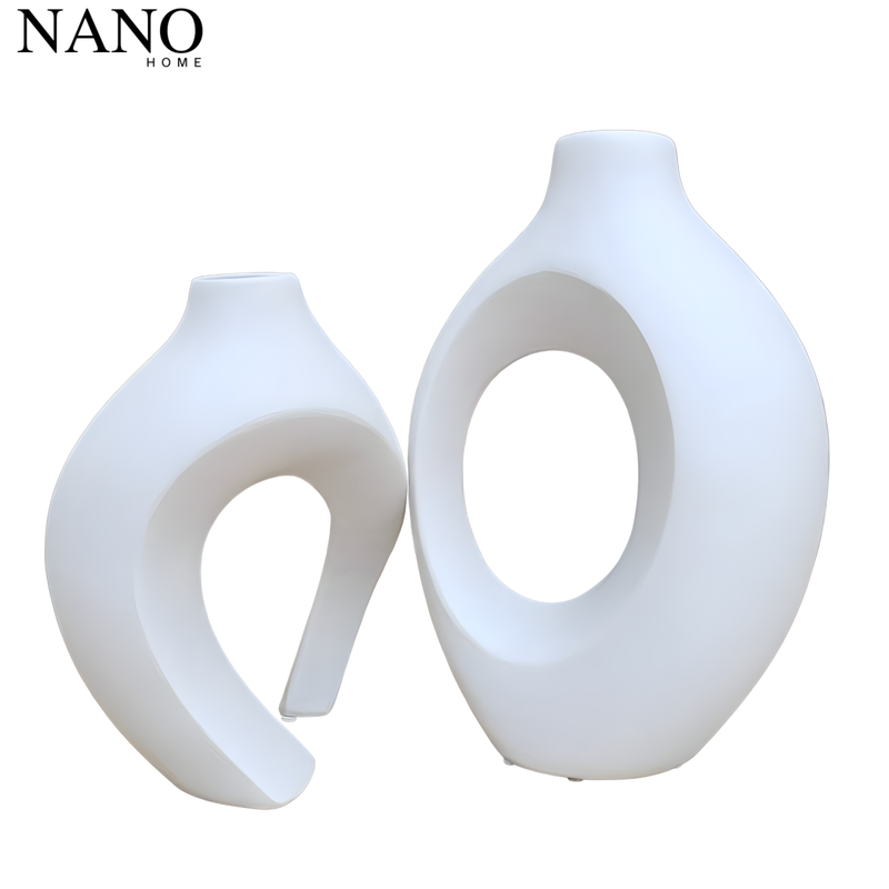 Dupla de Vasos Decorativos Mônaco em Cerâmica Artística