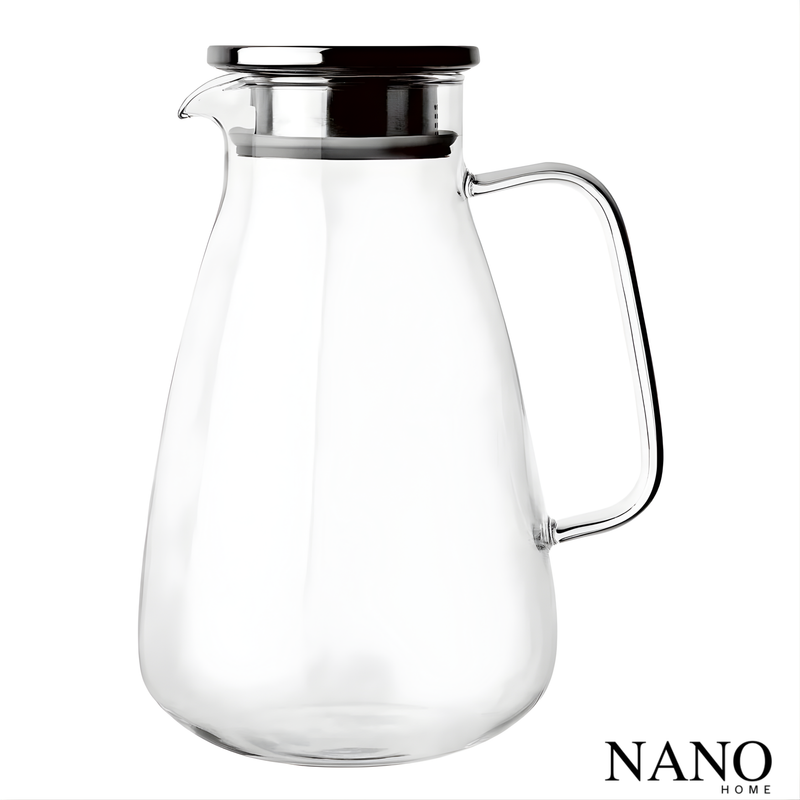 Jarra de Vidro Borossilicato 2,2L com Tampa de Inox