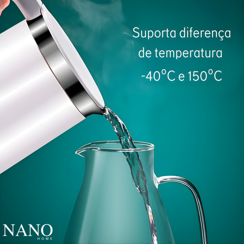 Jarra de Vidro Borossilicato 2,2L com Tampa de Inox