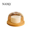 Porta Queijo com Tampa de Acrílico e Base em Bambu