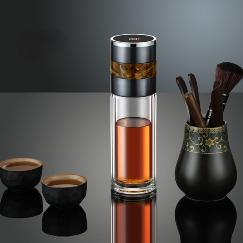 Frasco Térmico Digital com Infusor de Chá com Display de Temperatura