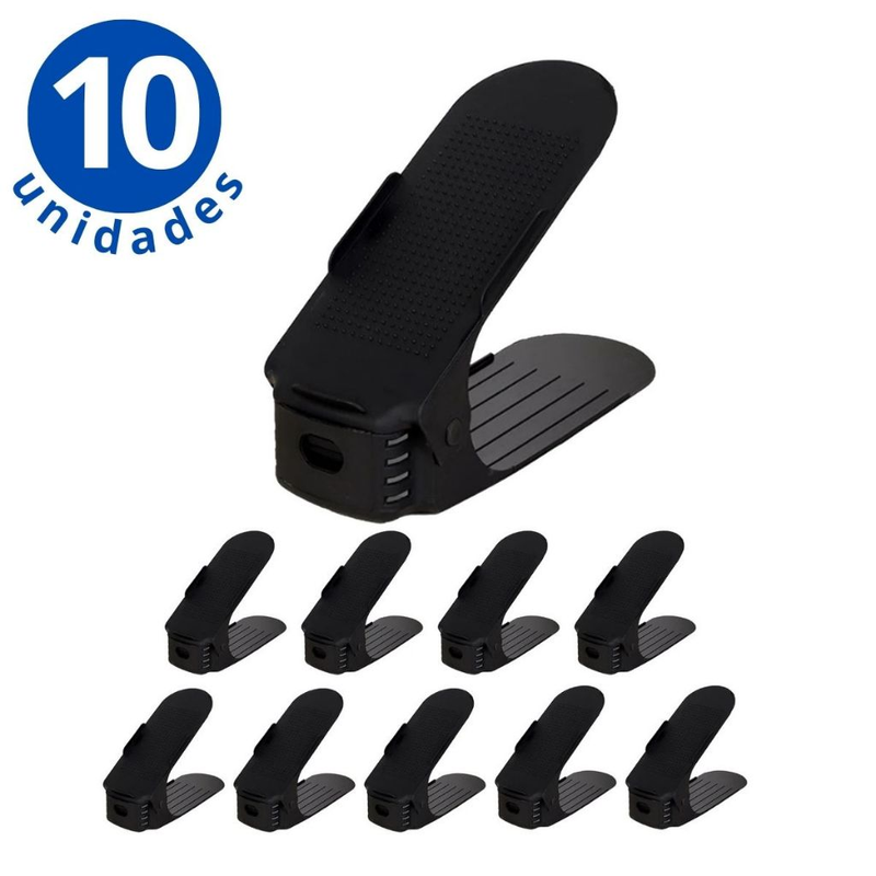 Kit com 10 Organizadores de Sapatos com Regulagem de Altura