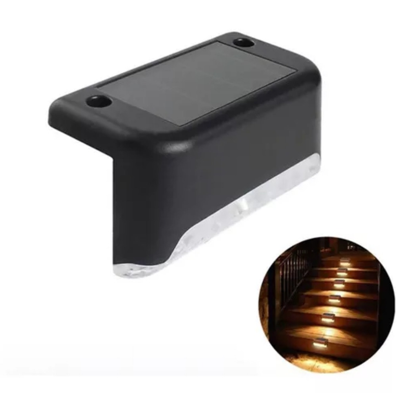 Kit com 4 Balizadores de Escada LED Solar – Preto