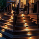 Kit 4 Balizador de Escada Energia Solar Luminaria LED Sobrepor Externo Preto