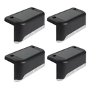 Kit 4 Balizador de Escada Energia Solar Luminaria LED Sobrepor Externo Preto