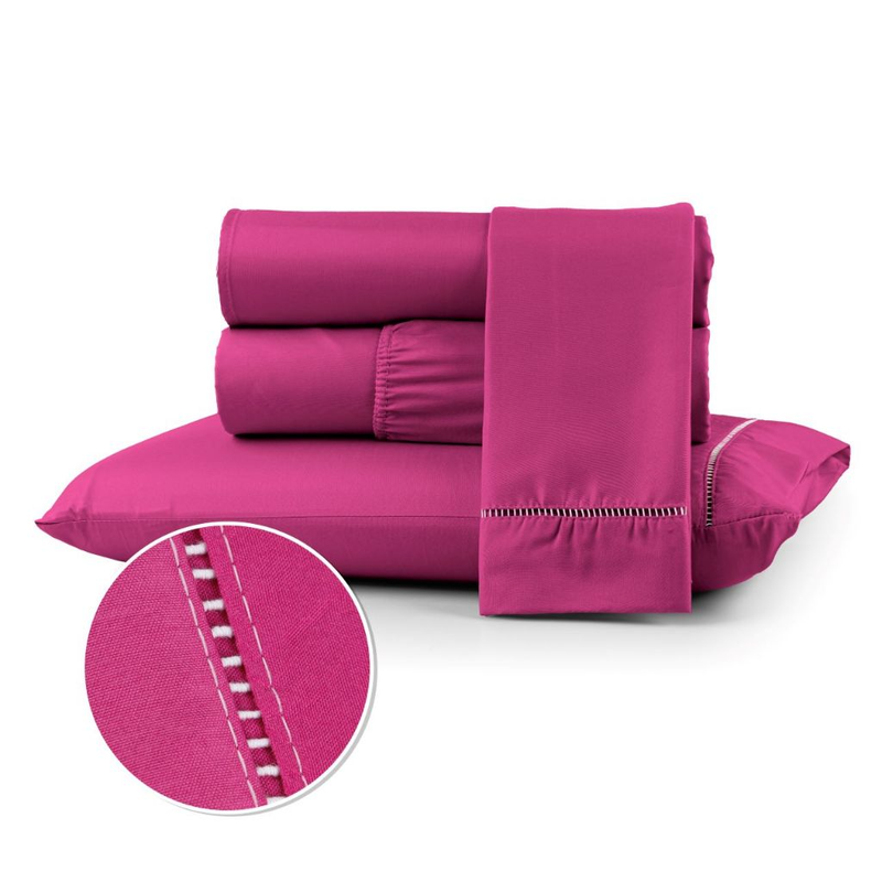 Jogo de Lençol com Ponto Palito – 400 Fios Micropercal