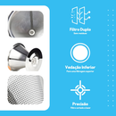 Filtro Coador Inox Reutilizável - 103 Premium | Dispensa Papel | Café Mais Forte e Sustentável - BC