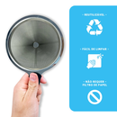 Filtro Coador Inox Reutilizável - 103 Premium | Dispensa Papel | Café Mais Forte e Sustentável - BC
