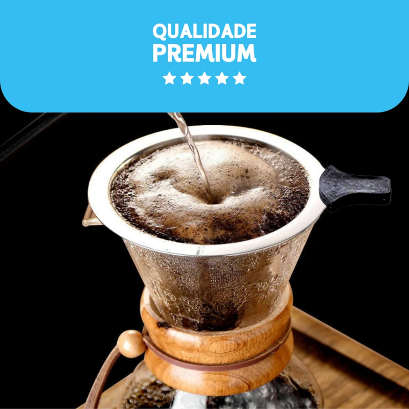 Filtro Coador Inox Reutilizável - 103 Premium | Dispensa Papel | Café Mais Forte e Sustentável - BC