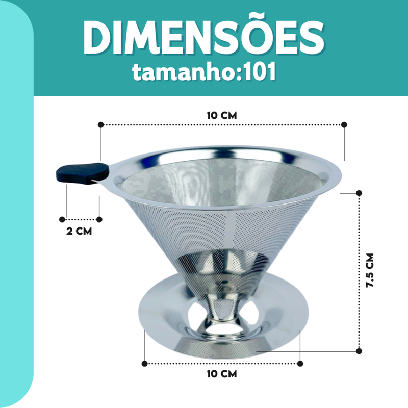 Filtro Coador de Café em Inox Premium