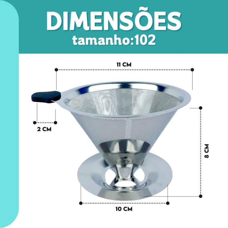 Filtro Coador de Café em Inox Premium