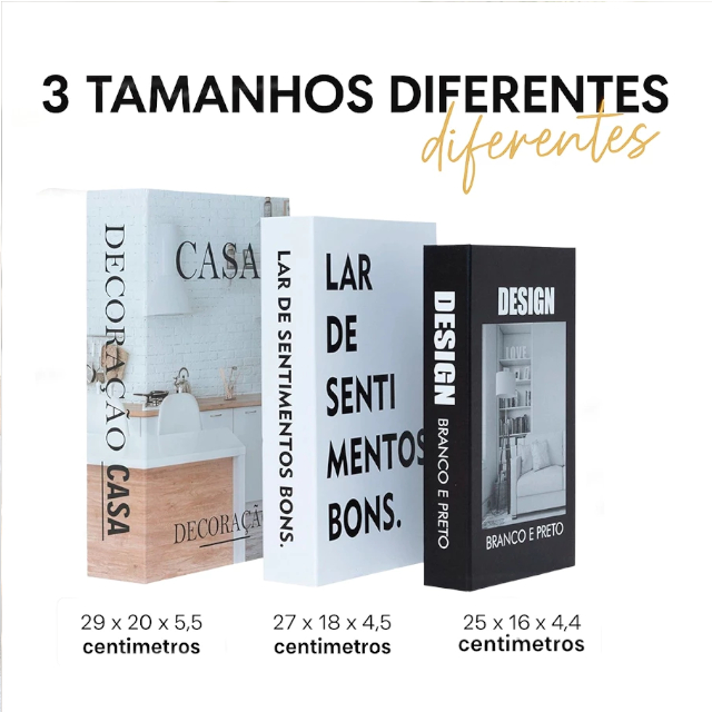 Kit com 3 Caixas Decorativas e Porta-Objetos