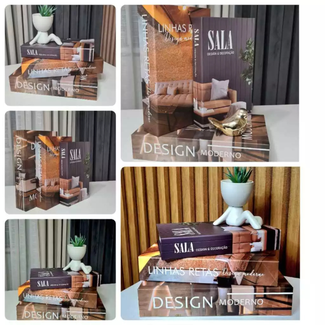 Kit com 3 Caixas Decorativas e Porta-Objetos