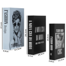 Kit Livro Falso 3 Caixas Fake Porta Objetos Decorativo Decoração Sala Quarto