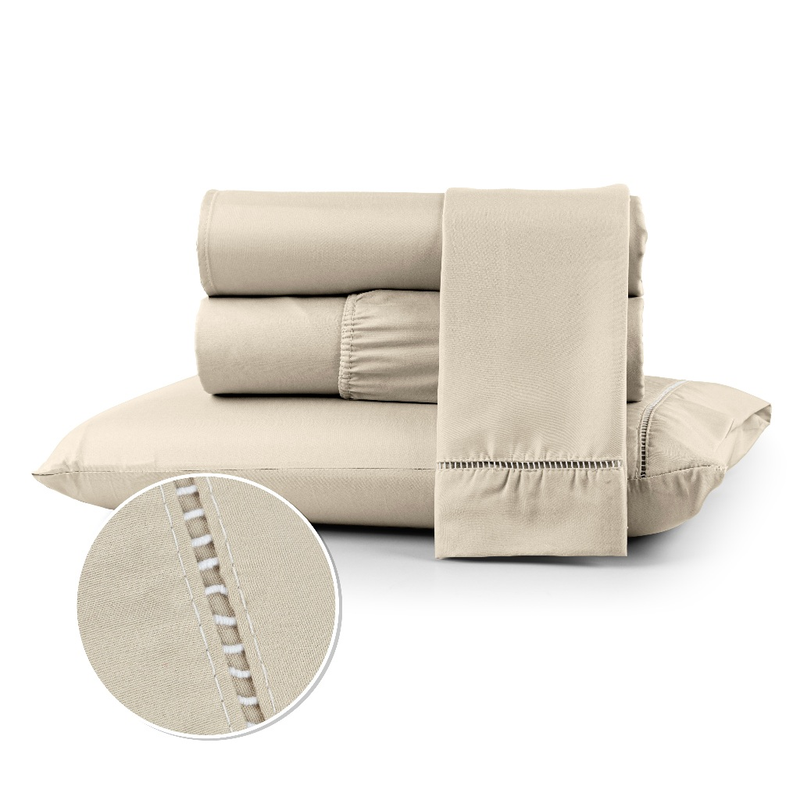 Jogo de Lençol com Ponto Palito – 400 Fios Micropercal