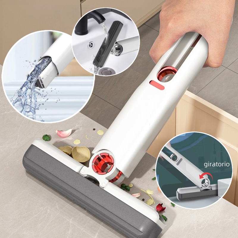 Kit Rodinho De Pia Cozinha Rodo Mini Mop Magico Limpa E Seca -Retrátil E Pendurável