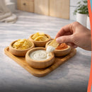 Conjunto Bandeja e 4 Bowls em Bambu Natural