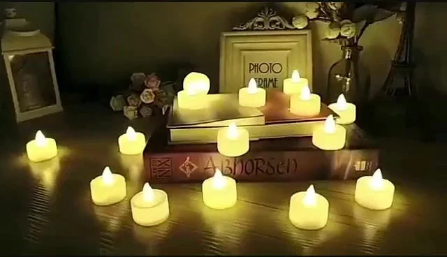 10 Peças Vela Led Eletrônica Linda Amarela Decorativa, Festa