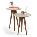 Kit com 2 Mesas Laterais Redondas - Canto de Sofá