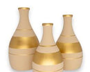 Trio de Vasos Garrafa de Cerâmica Decorativos