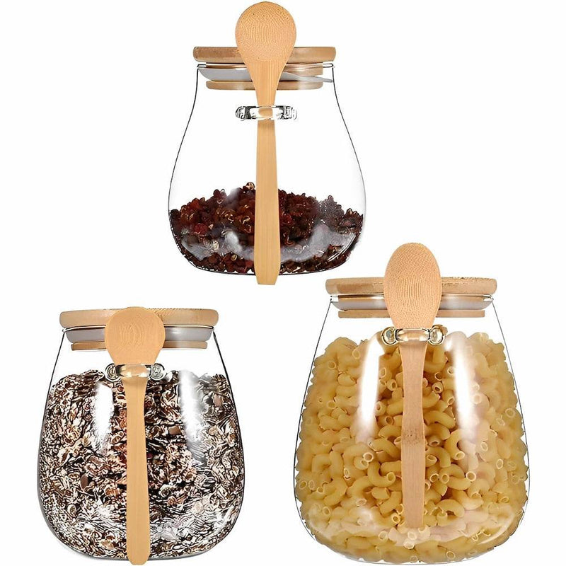 Kit com 2 Potes de Vidro Oval 500ml - Nano Home