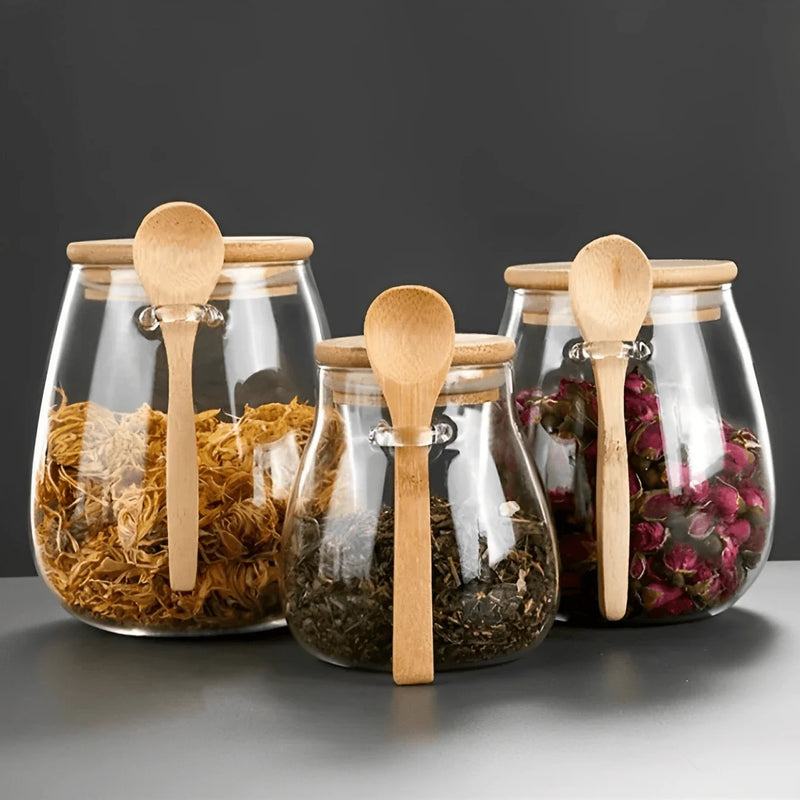 Kit com 2 Potes de Vidro Oval 500ml - Nano Home